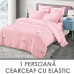Lenjerie pat 1 Persoana cu ⚡Elastic⚡ - 100% Finet GROS - 4 Piese - cod 1PH10