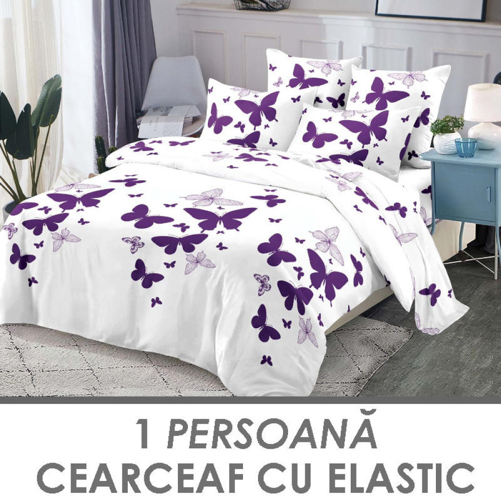 Lenjerie pat 1 Persoana cu ⚡Elastic⚡ - 100% Finet GROS - 4 Piese - cod 1PH6 Lenjerie pat 1 Persoana cu ⚡Elastic⚡ - 100% Finet GROS - 4 Piese - cod 1PH6