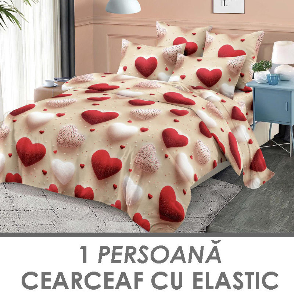 Lenjerie pat 1 Persoana cu ⚡Elastic⚡ - 100% Finet GROS - 4 Piese - cod 1PH7 Lenjerie pat 1 Persoana cu ⚡Elastic⚡ - 100% Finet GROS - 4 Piese - cod 1PH7