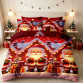 Lenjerie ⭐Crăciun⭐ Finet GROS 6 Piese – Căsuțe Roșii – Cod NOEL-12