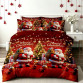 Lenjerie ⭐Crăciun⭐ Finet GROS 6 Piese – Moș cu Crăciunița – Cod NOEL-15
