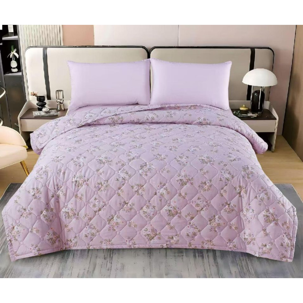 Pilotă de Vară Matlasată 190x210cm – „Lavender Whisper” – Cod: PV3 Pilotă de Vară Matlasată 190x210cm – „Lavender Whisper” – Cod: PV3